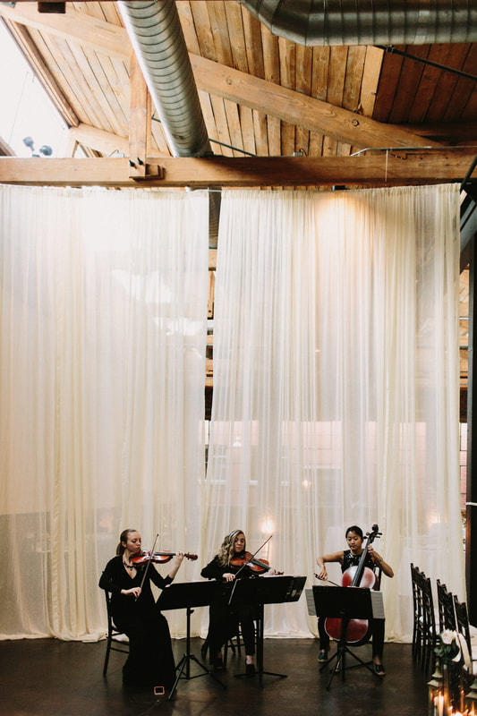 foundry at puritan mill wedding string trio string quartet cobalt strings